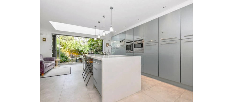Install Gorgeous Grey Cabinets for a Mid-Century Modern Kitchen 